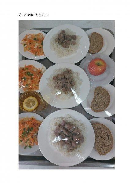 Ежедневное меню бесплатного питания с приложением фото блюд/ Фотосурет тағамдары бар күнделікті тегін тамақтану мәзірі