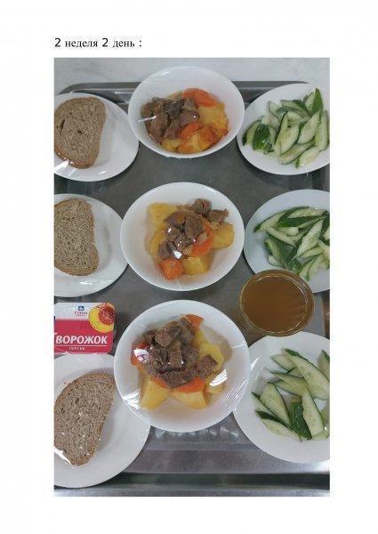 Ежедневное меню бесплатного питания с приложением фото блюд/ Фотосурет тағамдары бар күнделікті тегін тамақтану мәзірі