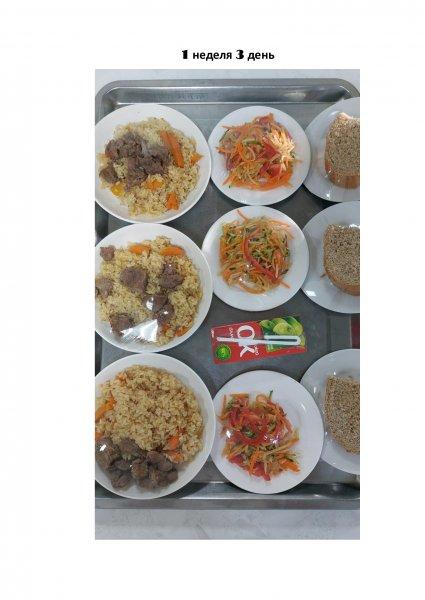 Ежедневное меню бесплатного питания с приложением фото блюд/ Фотосурет тағамдары бар күнделікті тегін тамақтану мәзірі