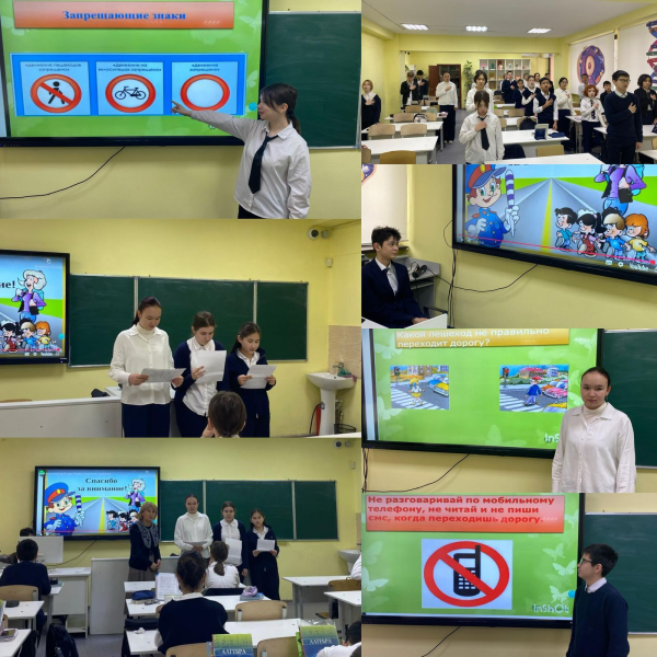 8"Г" сынып оқушылары Жол қозғалысы ережелері тақырыбында сынып сағатын өткізді. Оқушылар ережені еске түсірді, жолдағы түрлі жағдайларды талқылады.