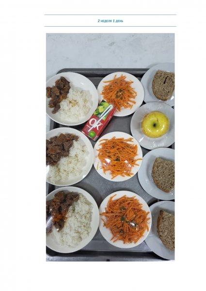 Ежедневное меню бесплатного питания с приложением фото блюд/ Фотосурет тағамдары бар күнделікті тегін тамақтану мәзірі