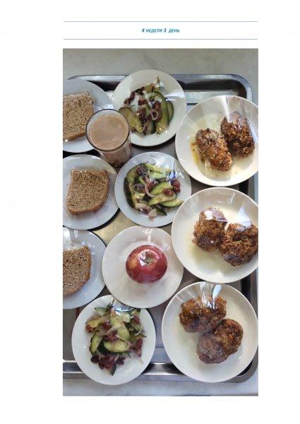 Ежедневное меню бесплатного питания с приложением фото блюд/ Фотосурет тағамдары бар күнделікті тегін тамақтану мәзірі