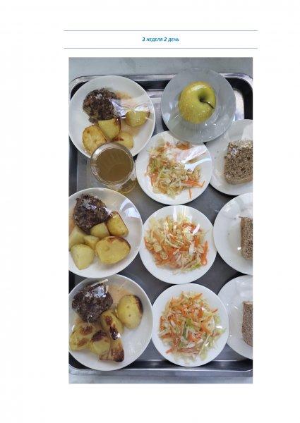 Фотосурет тағамдары бар күнделікті тегін тамақтану мәзірі/Ежедневное меню бесплатного питания с приложением фото блюд