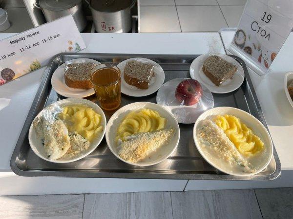 Фотосурет тағамдары бар күнделікті тегін тамақтану мәзірі/Ежедневное меню бесплатного питания с приложением фото блюд